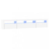 Cumpara ieftin Dulap TV cu lumini LED, alb, 210x35x40 cm