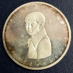 (A1059) MONEDA DIN ARGINT GERMANIA - 5 MARK 1977, LIT. G, ANIVERSARE 200 ANI NASTEREA LUI HEINRICH VON KLEIST