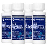 Set Solutie, Member&amp;#039;s Mark, Minoxidil 5%, Tratament Impotriva Caderii Parului, pentru Barbati, Pipeta Inclusa, 4x 60ml