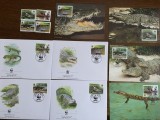 Cuba - reptile - crocodil - serie 4 timbre MNH, 4 FDC, 4 maxime, fauna wwf