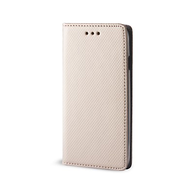 Husa piele Case Smart Magnet pentru telefon 5.5 - 5.7 inci, Dimensiuni interioare 155 X 75 Mm, Aurie foto