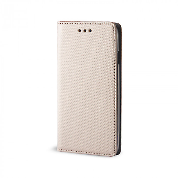 Husa piele Case Smart Magnet pentru telefon 5.5 - 5.7 inci, Dimensiuni interioare 155 X 75 Mm, Aurie