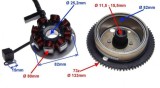 Magnetou Stator Volanta Scuter Aprilia AM6, 8 Bobine