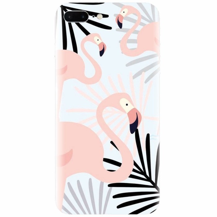 Husa silicon pentru Apple Iphone 8 Plus, Flamingo