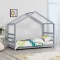 Pat copii Tina 140 x 70 cm lemn de brad gri [en.casa] HausGarden Leisure