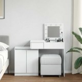 vidaXL Masă de toaletă cu LED, alb, 115x37x110,5 cm