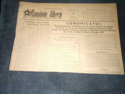 ZIARUL ROMANIA LIBERA 25 OCTOMBRIE 1953 foto