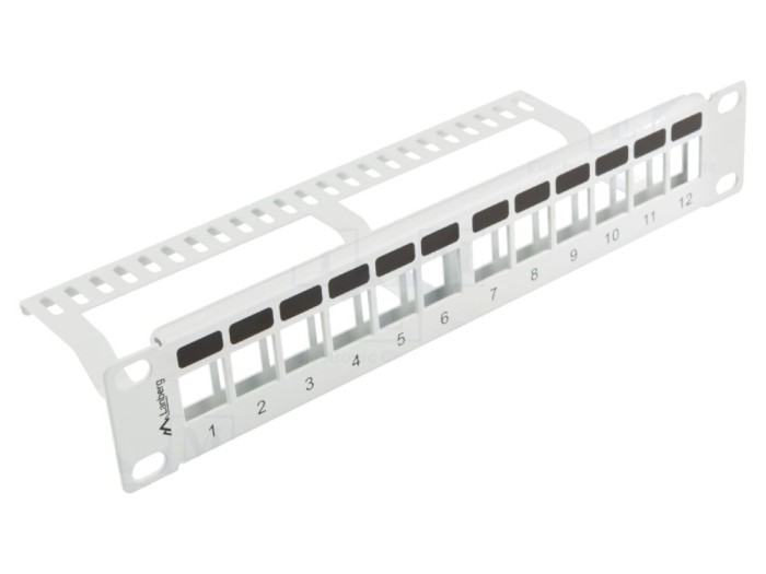 Patch Panel Alb LANBERG 12 Porturi 10" Rack