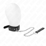 Kink Collar &amp; Gag-Colier cu Lesă 65 cm, 1 Inel, Ajustabil 38-49