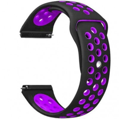 Curea ceas Smartwatch Samsung Galaxy Watch 46mm, Samsung Watch Gear S3, iUni 22 mm Silicon Sport Black-Purple foto