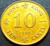 Moneda 10 CENTI - HONG KONG, anul 1990 * cod 2402 A, Asia