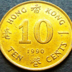 Moneda 10 CENTI - HONG KONG, anul 1990 * cod 2402 A