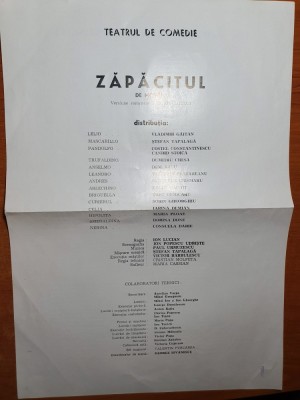 afis teatru de comedie - zapacitul de moliere cersiune de on lucian - anii &amp;#039;70 foto