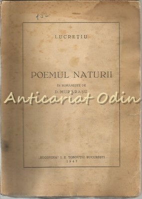 Poemul Naturii - Lucretiu - 1947 foto