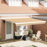 vidaXL Marchiza retractabilă automată cu dungi colorate 400x300 cm