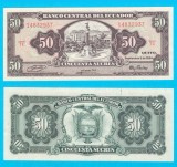 Bancnota Ecuador 50 Sucres 1984 Independența UNC, Seria TX 14832937, P#122, Monumentul Independenței Quito