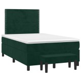 Cumpara ieftin Pat box spring cu saltea, verde inchis, 120x190 cm, catifea