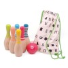 Set Bowling Lemn Copii Svoora, 6 Popice Colorate + Bila, Saculet Transport, +5 Ani, Baieti Fete, Joc Educativ, Non-Toxic