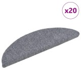 Cumpara ieftin Covorase autoadezive pentru scari, 20 buc., 56x17x3 cm, gri deschis, semirotunde