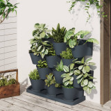 Set ghivece de plante verticale 12 buc. antracit polipropilena GartenMobel Dekor, vidaXL