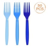 Furculite Reutilizabile Plastic CMCLASS, Set Complet Petrecere, Culori Bleu, Ciel, Albastru