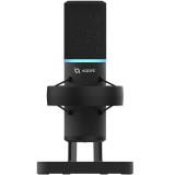 Microfon Gaming Streaming Podcast AQIRYS Mariner, USB, RGB, Cardioid, Anulare Zgomot, Stand, Shock-Mount, Mufă Jack Monitorizare