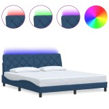 Cumpara ieftin Cadru de pat cu LED fara saltea Albastru 180x200 cm Material