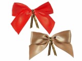Set 12 ornamente brad Craciun Fundite satin auriu rosu cm 8,5 x 6,5 H