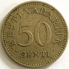 ESTONIA 50 SENTI 1936, KM#18 foto