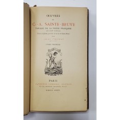 OEUVRES DE C. - A. SAINTE - BEUVE, TABLEAU DE LA POESIE FRANCAISE AU XVI e SIECLE par JULES TROUBAT - PARIS, 1876