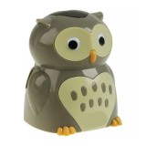 Ascutitoare electrica Eagle EG-5019, alimentare 4 baterii AA neincluse, 2 orificii, 6-8mm, model bufnita, plastic, verde