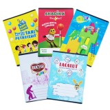 Set 5 bucati Caiet A5 40 file matematica, coperta policromie, Pigna