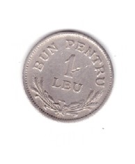 Moneda 1 leu 1924 Poissy, stare relativ buna, curata foto