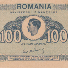 Bancnote România - 100 lei 1945 - Regele MIHAI (starea care se vede)