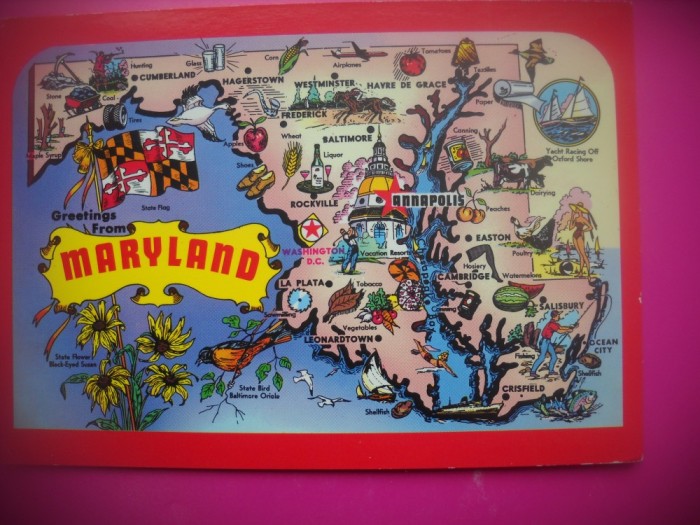 HOPCT 8259 HARTA MARYLAND -SUA-AMERICA DE NORD -NECIRCULATA-