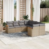 Gossi set canapele de gradina, 8 piese, cu perne, bej, poliratan