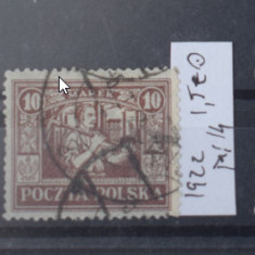 TS23 - Timbre serie Polonia - 1922 stampilat val 10 Mi 14