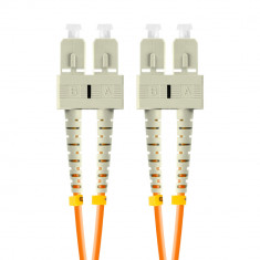 Cablu retea fibra optica cu lungime 2 m si conectori SC UPC-SC UPC, Lanberg Z43324, MM, DUPLEX 3.0MM OM2 50 125 LSZH, portocaliu
