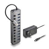 HUB USB 3.0 NGS iHub10 cu 10 porturi si alimentator inclus