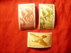 Serie Guineea Spaniola 1957 - Pasari - Papagali , 3 valori foto