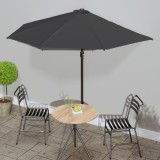 Cumpara ieftin Umbrelă de soare de balcon, tijă aluminiu, antracit, 300x155 cm