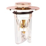Dop cu sita pentru chiuveta, 6 x 7 x 3.3 cm, otel inoxidabil, plastic, roz, transparent