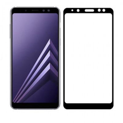 Folie sticla 9D compatibil cu Samsung Galaxy A8 2018 - contur negru foto
