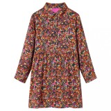Rochie pentru copii cu m&acirc;neci lungi, multicolor, 104, vidaXL