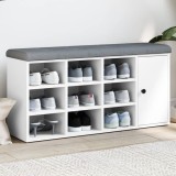 vidaXL Bancă de pantofi, alb, 102x32x50 cm, lemn prelucrat