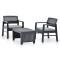 Gossi set mobilier de gradina, 3 piese, antracit, plastic