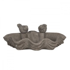 Bol hranire pasari din ceramica gri 30 cm x 22 cm x 11 h