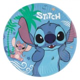 Set Farfurii Carton, Personaj Animat Stitch, 19.5 cm, 6 Bucăți, Albastru