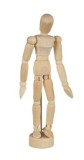 Manechin Educativ Om din Lemn &ndash; 20 cm / 30 cm &ndash; Culoare Lemn Natural &ndash; Dezvoltă