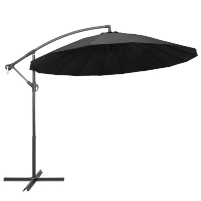 Umbrelă de soare suspendată, antracit, 3 m, st&amp;acirc;lp de aluminiu foto